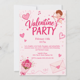 Süße Cupid-Valentinstag-Party-Einladung Einladung