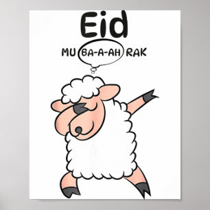 Süße Dabbing-Schafe Eid Mu-ba-a-ah-rak Eid Al Adha Poster