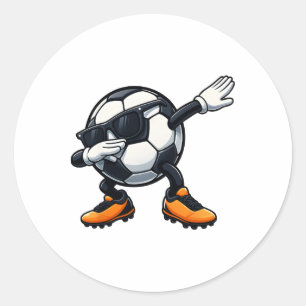 Süße Dabbing Sonnenbrille Fußball Cartoon Lustig Runder Aufkleber