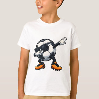 Süße Dabbing Sonnenbrille Fußball Cartoon Lustig T-Shirt