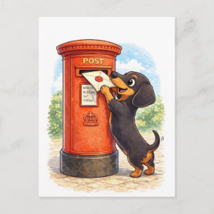 Süße Dachshund-Brief-Illustration Postkarte