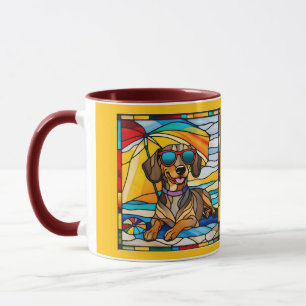 Süße Dachshund-Buntglas-Kaffeetasse Tasse