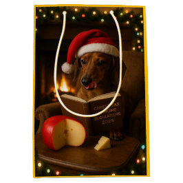 Süße Dachshund-Käse-Steuer-Weihnachtsgeschenktasch Mittlere Geschenktüte
