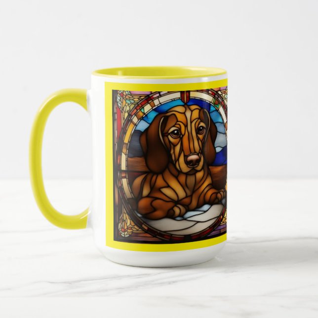 Süße Dachshund-Keramik-Kaffeetasse Tasse (Links)