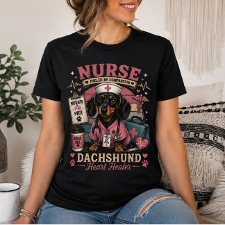 Süße Dachshund-Krankenschwester – Patienten Fell F T-Shirt