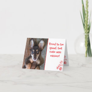 Süße Dachshund-Weihnachtskarte gefaltet Feiertagskarte