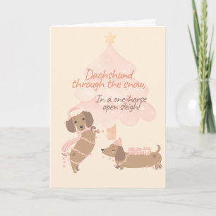 Süße Dachshund-Weihnachtskarte Lustiger Hunde-Fe Karte