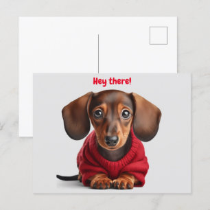 Süße Dachshund-Welpe  Postkarte