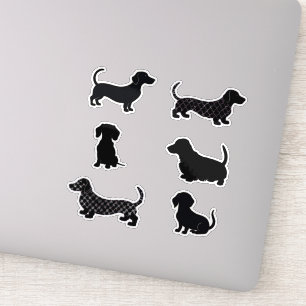 Süße Dachshund-Wursthund-Silhouette-Ausschnitt Aufkleber