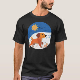 Süße Dackelfamilie Sonnentag Stimmung T-Shirt