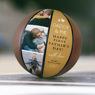 Süße 'Daddy & Me'-Fotocollage zum 1. Vatertag Basketball