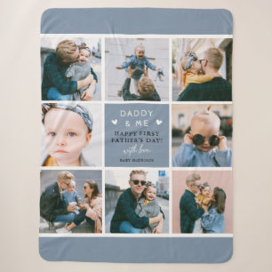 Süße 'Daddy & Me' Fotocollage zum 1. Vatertag Sherpadecke