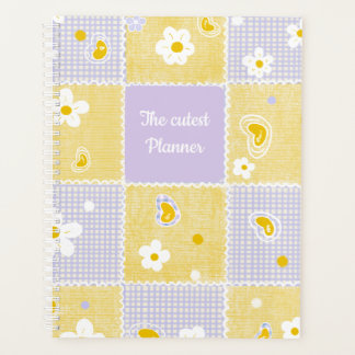 Süße Daisy-Patchwork-Ästhetik Gingham Personalisie Planer
