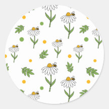 Süße Daisy und Biene Nahtloses Muster