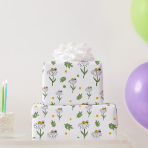 Süße Daisy- und Bienen-Nahtlos-Muster Geschenkpapier
