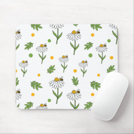 Süße Daisy- und Bienen-Nahtlos-Muster Mousepad