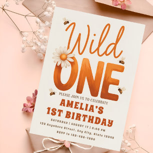 Süße Daisy Wild One 1. Geburtstagsfeier Foto Einladung