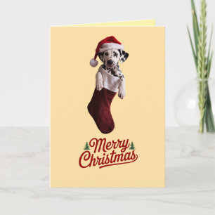 Süße Dalmatiner-Hund-Weihnachtskarte Feiertagskarte