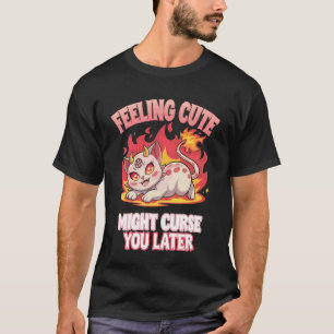 Süße Dämonenkatze Fluch Okkult Hexenstyle Lustig T-Shirt