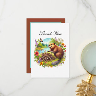 Süße Danke-Biber-Grußkarte Dankeskarte