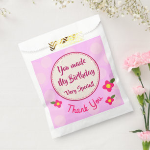 Süße Danke Geburtstagsfeier Rosa Geschenktütchen