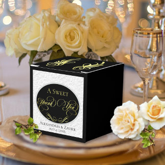 Süße Danke - Schwarz/Gold Geschenkschachtel
