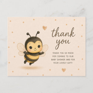Süße Dankeskarte zur Hummel-Baby-Party Postkarte