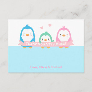 Süße Dankeskarten für Baby-Shower von Pinguinfamil Dankeskarte