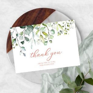 Süße Danksagungskarte zur Bridal Shower mit Grünze Dankeskarte