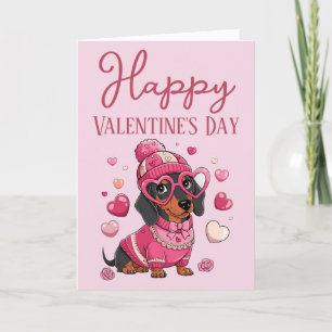 Süße Dauschund-Hund-toller Valentinstagskarte Feiertagskarte