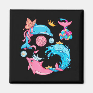 Süße Delfin-Meerjungfrau Kawaii Ozean Meerestiere Magnet