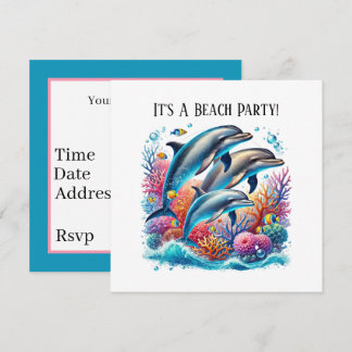 Süße Delfinliebhaber-Party  Einladung