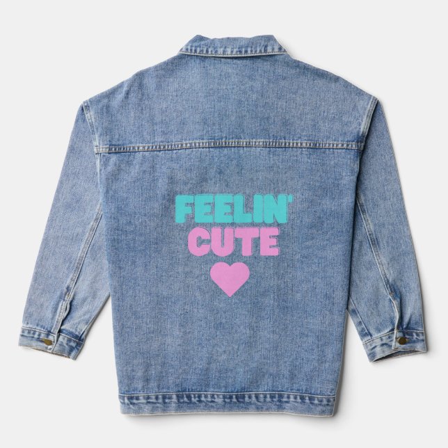 Süße Denim-Jacke Jeansjacke (Rückseite)