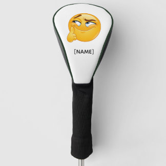 Süße Denkende Emoji Lustige Schmunzelnde Gesicht G Golf Headcover