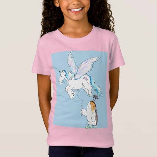 Süsse der Guinea Pig und ihr Pegasus Ballon T-Shirt (Vorderseite)