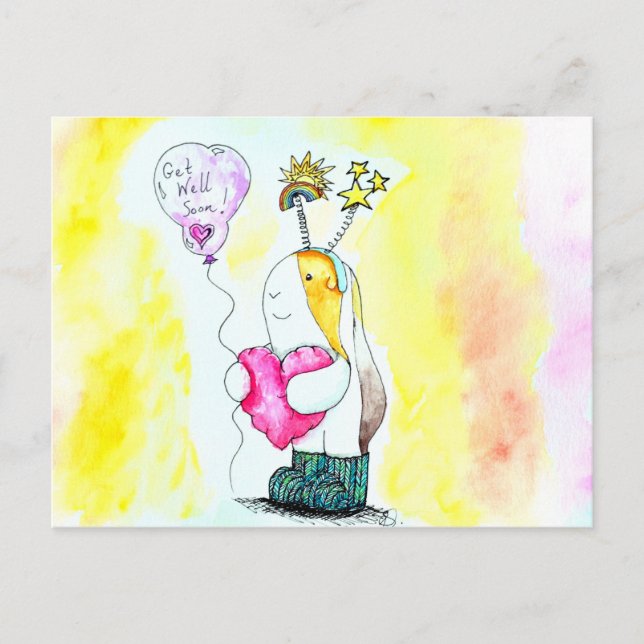 Süsse der Guinea Pig wird bald gut Illustration Postkarte (Vorderseite)