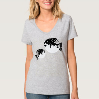 Süße Derpy Kugelfisch-Illustration T-Shirt