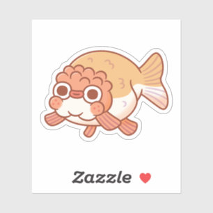 Süße Derpy Ranchu Goldfisch Doodle Aufkleber