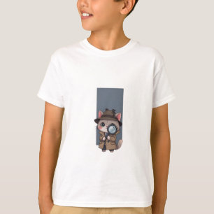 Süße Detektiv-Katz-Kinder T-Shirt