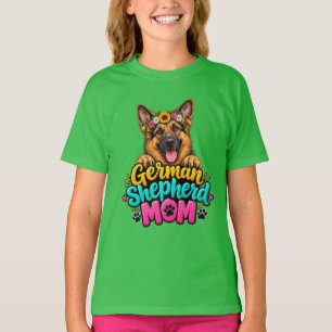 Süße Deutsche Schäferhund-Mama Blumenkrone - GSD H T-Shirt