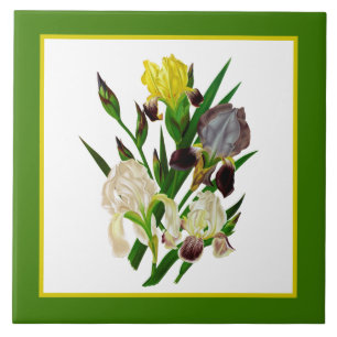 süße deutsche Schwertlilie Blumendekor vintage Fliese