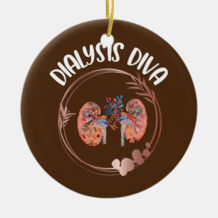Süße Dialyse Krankenschwester Nieren Kunst Transpl Keramik Ornament