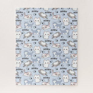 Süße dicke Kätzchen und Meow-Herzen Puzzle