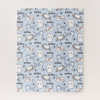 Süße dicke Kätzchen und Meow-Herzen Puzzle