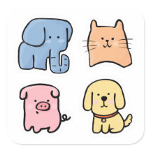 Süße dicke Kawaii-Haustier-Tier-Stickerblatt-Packu