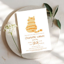 Süße dicke orange Katze Baby-Party