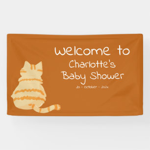 Süße dicke orange Katze Baby Shower Begrüßungsbann Banner