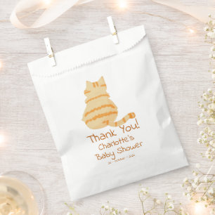 Süße dicke orange Katze Baby Shower Geschenktütchen