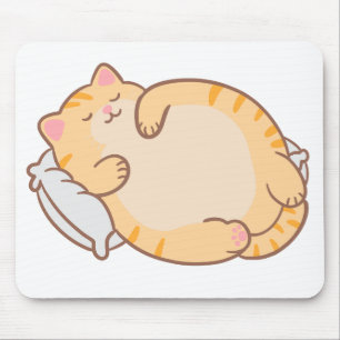 Süße dicke schlafende orange Tabby-Katzen-Kissen Mousepad