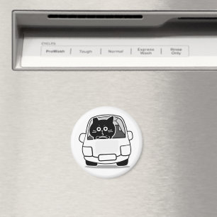 Süße dicke schwarze Katzenaufkleber Magnet